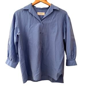 WEEKEND MaxMara Blue Collar Button Down Shirt Blouse